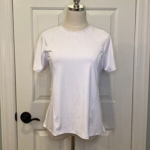 Spyder Women's Active Ribbed Athletic Tee Short Sleeves White - Medium